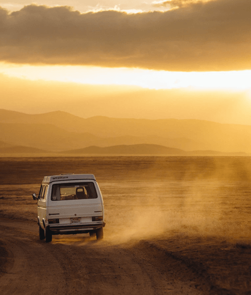 Van Driving in Desert